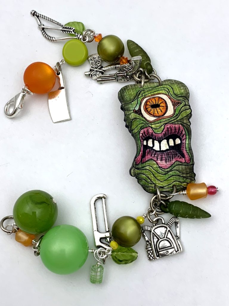 Green zombie cyclops survival bracelet